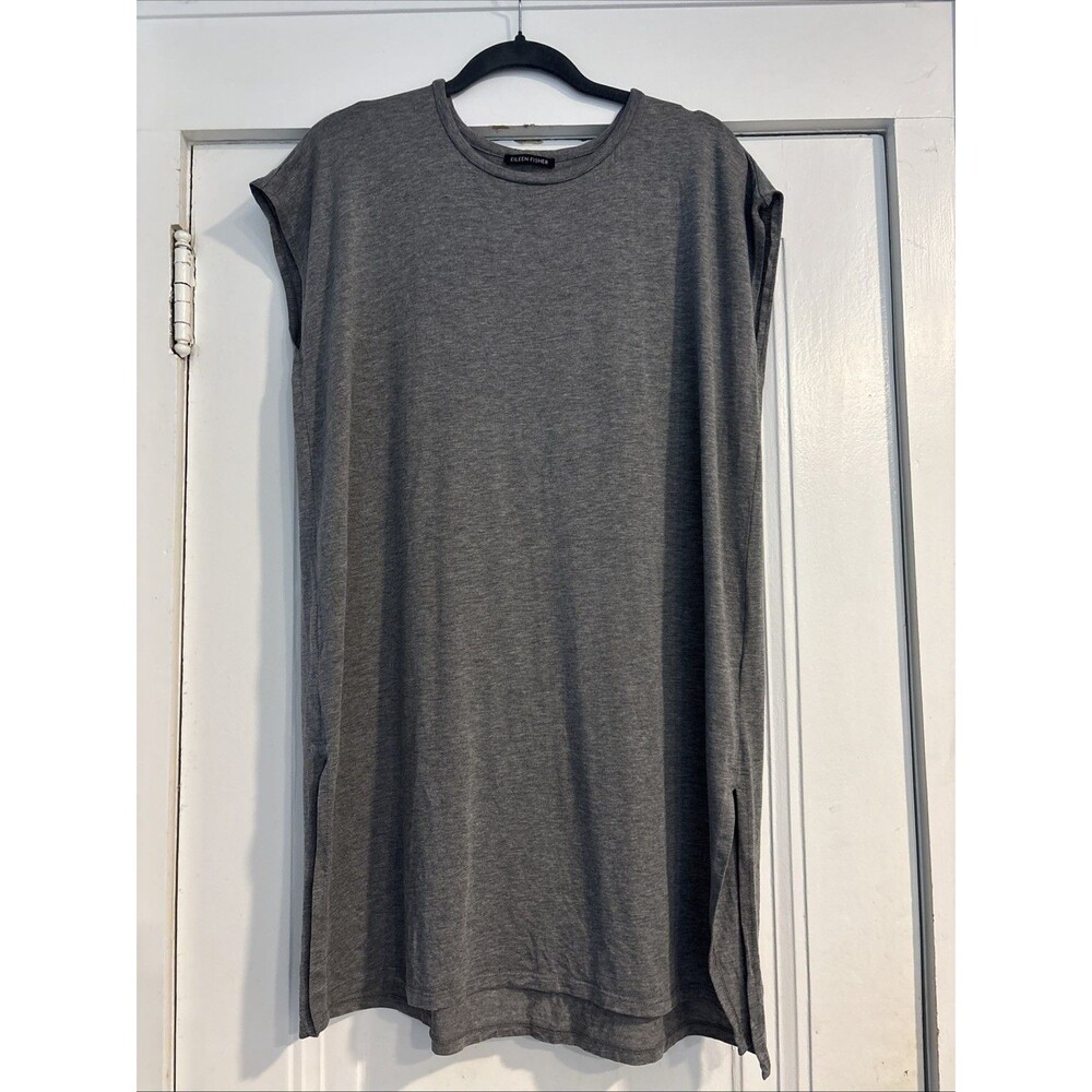 Eileen Fisher Super Soft Grey T-Shirt Dress Women's Sz M (see Desc)